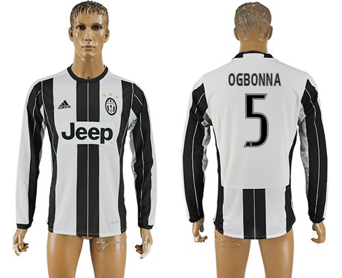 Juventus #5 Ogbonna Home Long Sleeves Soccer Club Jersey